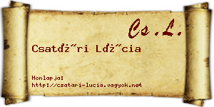 Csatári Lúcia névjegykártya